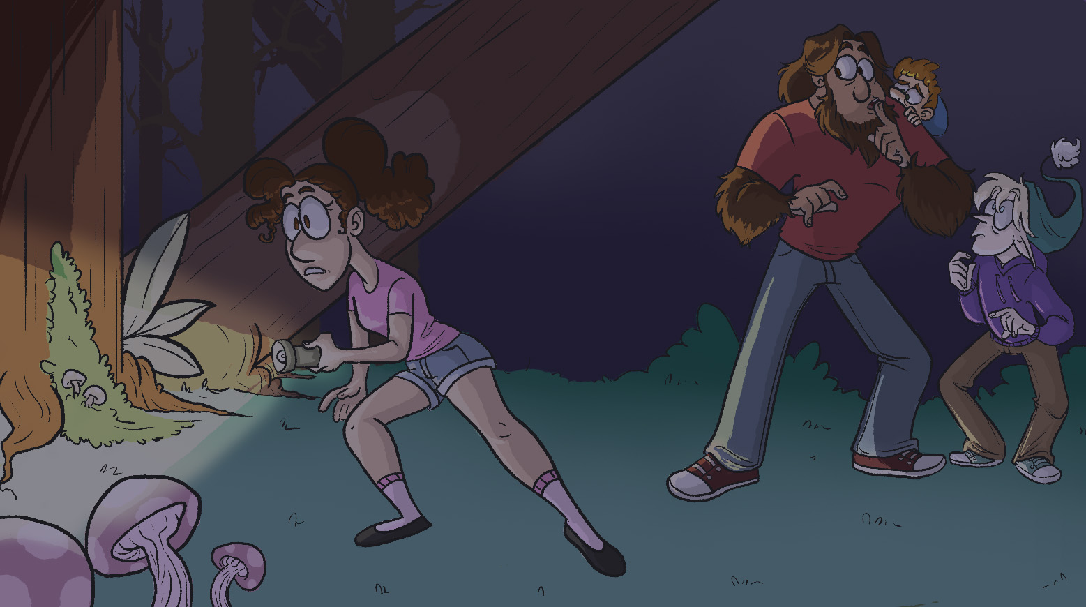 Colored Frame of the gang in the forest
