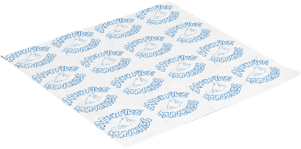 Blue sandwich wrapping paper, flat